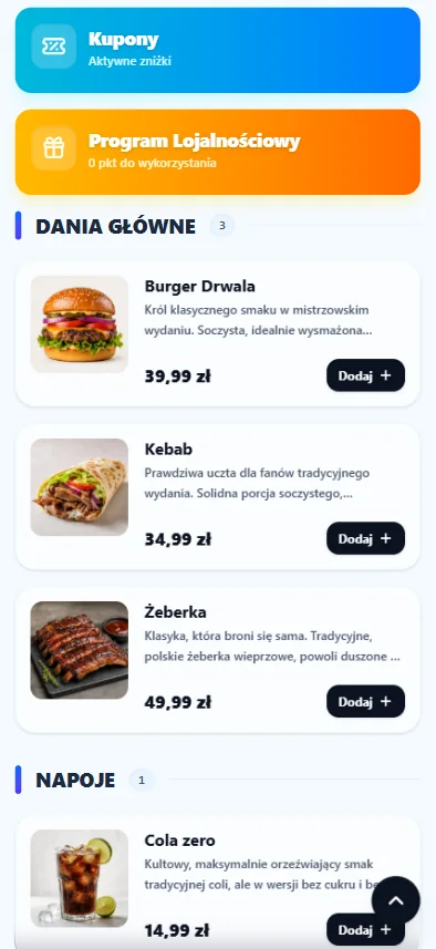 Mobile screenshot of the OrderNow application